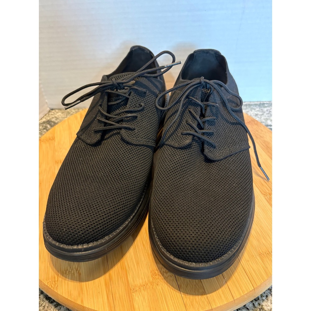 VILOCY‎ Mens Dress Sneakers Black Knit Mesh Derby Oxford Shoes V2301 EUR 45.5